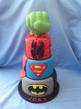 Super Hero 3 tier Cakes